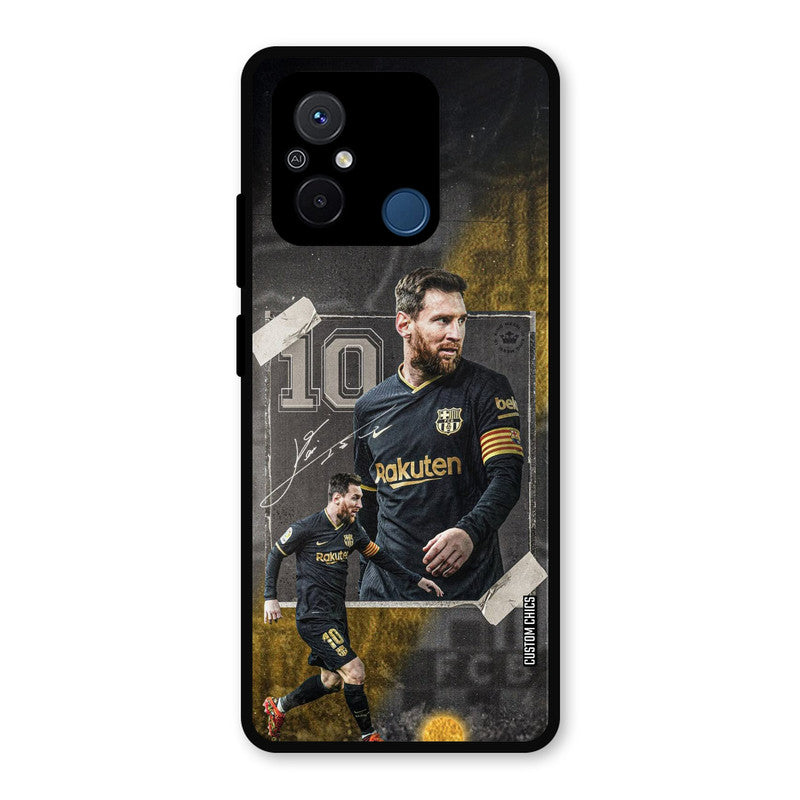 Golden Messi Redmi 12c Mobile Back Cover - Sports PrintShield Case