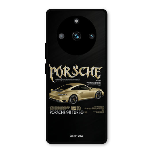 Golden Porsche Realme Narzo 60 Pro Mobile Back Cover - Car&Bike PrintShield Case