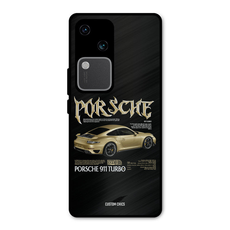 Golden Porsche Vivo V30 Mobile Back Cover - Car&Bike PrintShield Case