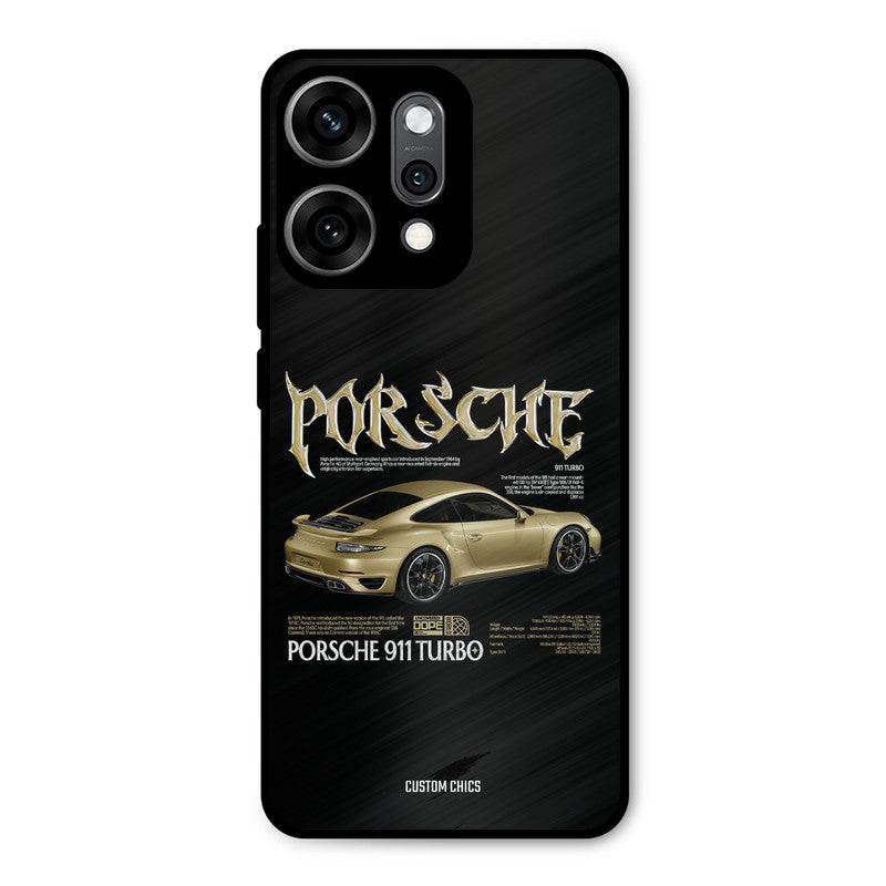 Golden Porsche Oppo Reno 14 Pro Mobile Back Cover - Car&Bike PrintShield Case