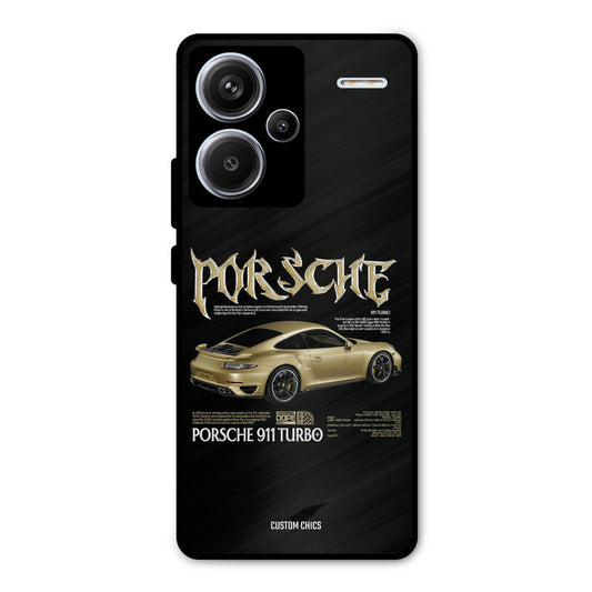 Golden Porsche Redmi Note 13 Pro Plus Mobile Back Cover - Car&Bike PrintShield Case