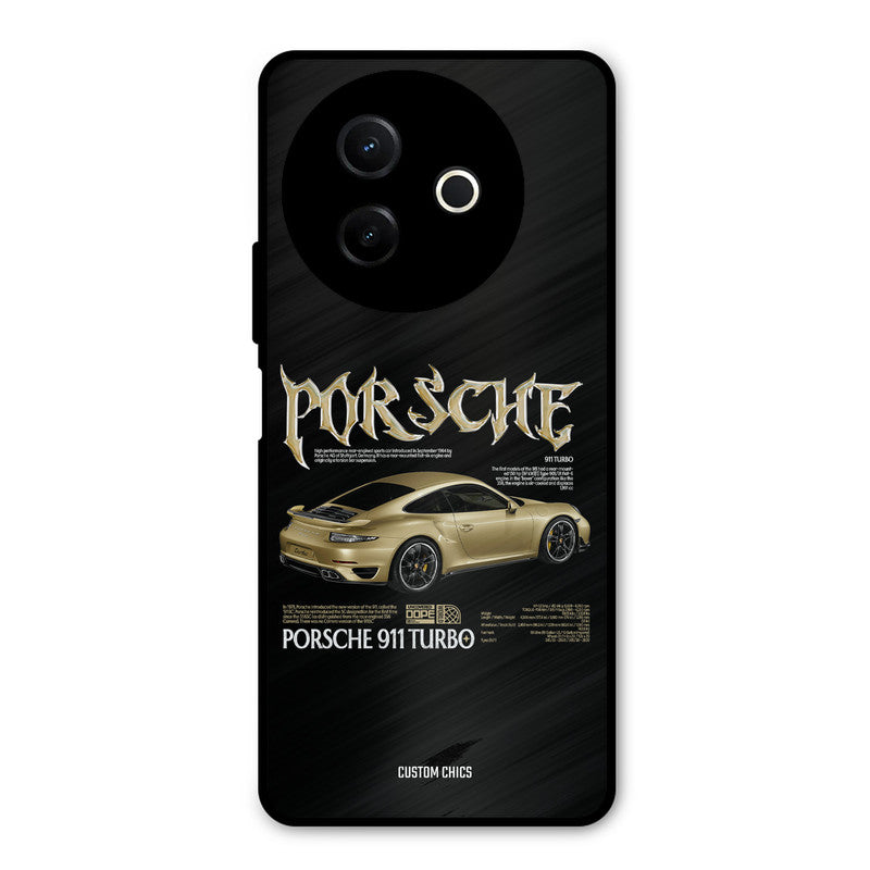 Golden Porsche Vivo Y39 Mobile Back Cover - Car&Bike PrintShield Case
