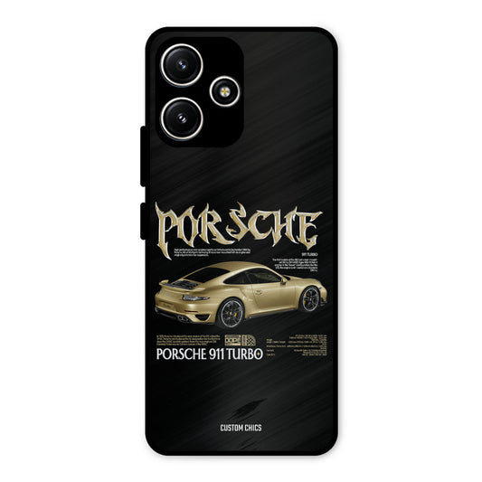 Golden Porsche Redmi 12 5G Mobile Back Cover - Car&Bike PrintShield Case