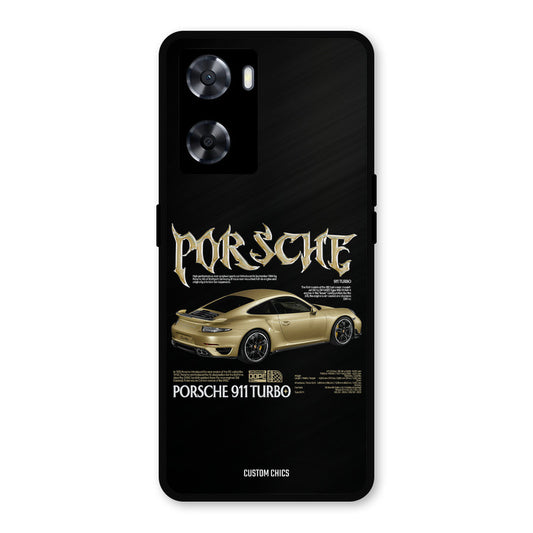 Golden Porsche Oppo A57 2022 Mobile Back Cover - Car&Bike PrintShield Case
