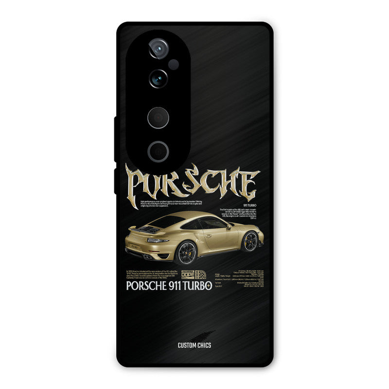 Golden Porsche Vivo V40 Pro Mobile Back Cover - Car&Bike PrintShield Case