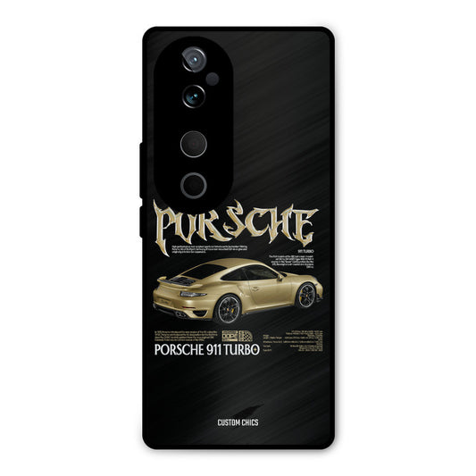 Golden Porsche Vivo V40 Pro Mobile Back Cover - Car&Bike PrintShield Case