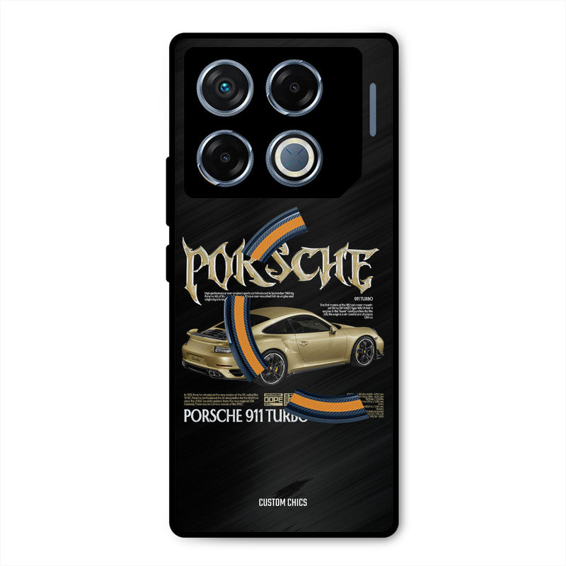 Golden Porsche Infinix GT 20 Pro Mobile Back Cover - Car&Bike PrintShield Case