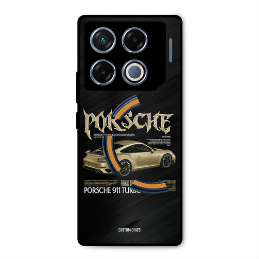 Golden Porsche Infinix GT 20 Pro Mobile Back Cover - Car&Bike PrintShield Case