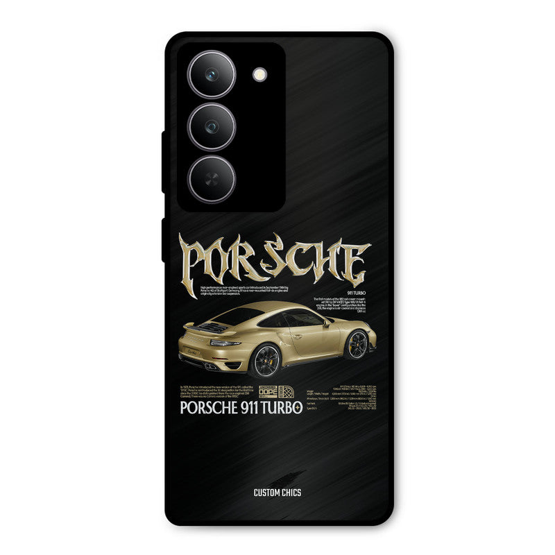 Golden Porsche Realme 14x Mobile Back Cover - Car&Bike PrintShield Case