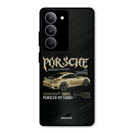 Golden Porsche Realme 14x Mobile Back Cover - Car&Bike PrintShield Case