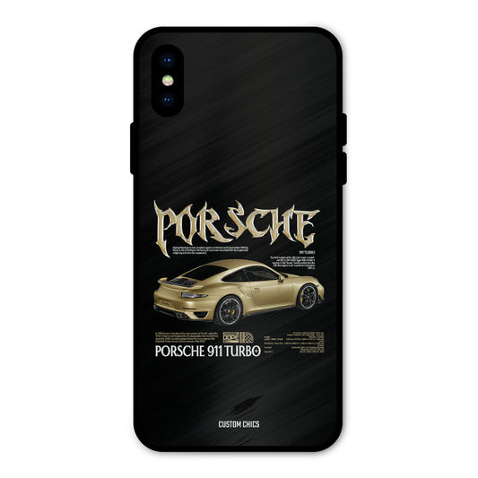 Golden Porsche iPhone X Mobile Back Cover - Car&Bike PrintShield Case