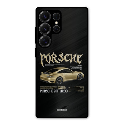 Golden Porsche Samsung Galaxy S25 Ultra Mobile Back Cover - Car&Bike PrintShield Case