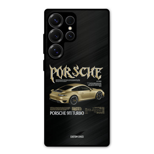 Golden Porsche Samsung Galaxy S25 Ultra Mobile Back Cover - Car&Bike PrintShield Case