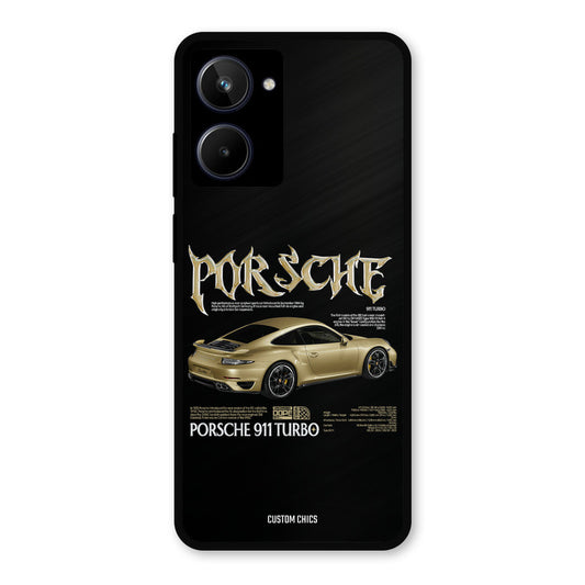Golden Porsche Realme 10 Mobile Back Cover - Car&Bike PrintShield Case