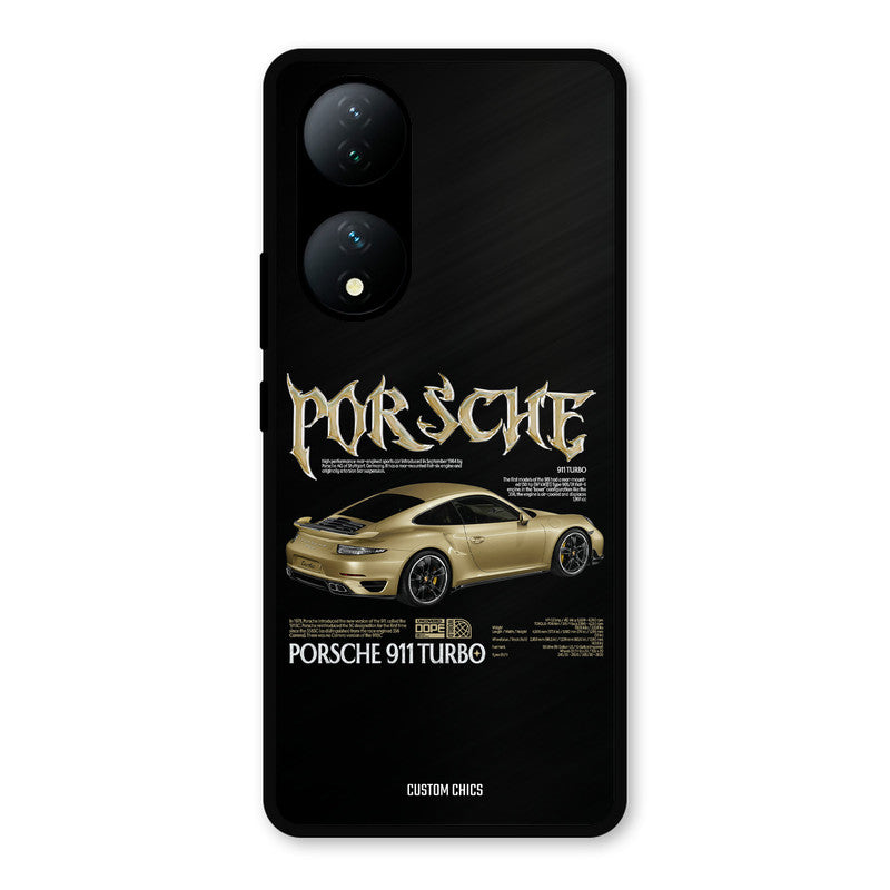 Golden Porsche Vivo Y100 Mobile Back Cover - Car&Bike PrintShield Case