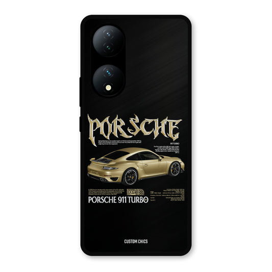 Golden Porsche Vivo Y100 Mobile Back Cover - Car&Bike PrintShield Case