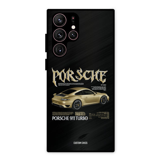 Golden Porsche Samsung Galaxy S22 Ultra Mobile Back Cover - Car&Bike PrintShield Case
