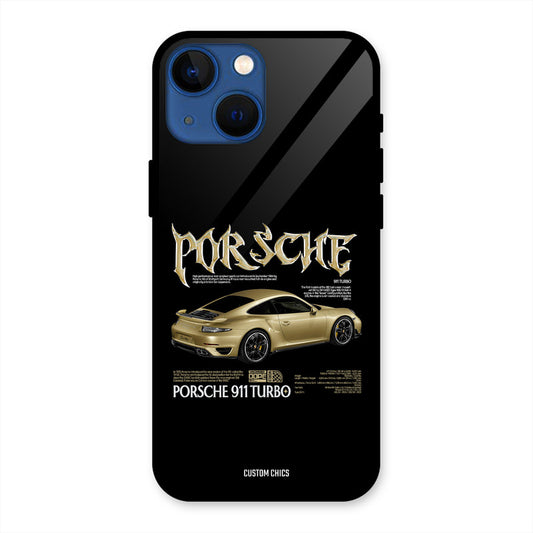 Golden Porsche iPhone 13 Mini Mobile Back Cover - Car&Bike PrintShield Case