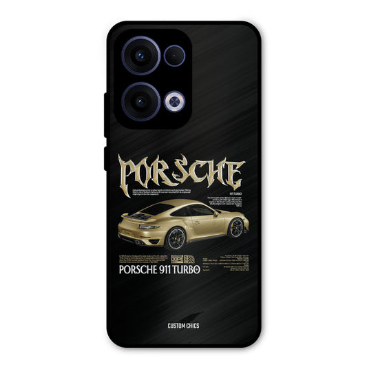 Golden Porsche Oppo Reno 13 5G Mobile Back Cover - Car&Bike PrintShield Case