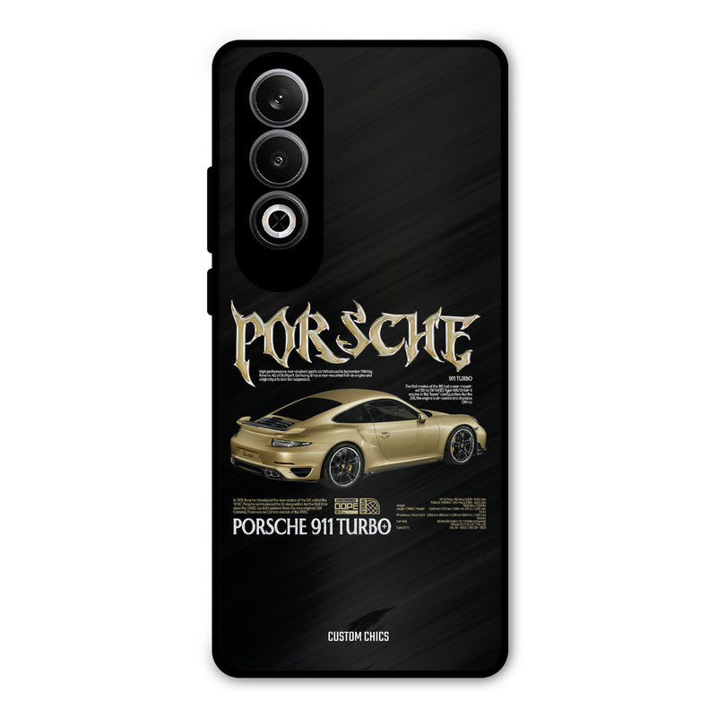 Golden Porsche OnePlus Nord CE4 Mobile Back Cover - Car&Bike PrintShield Case
