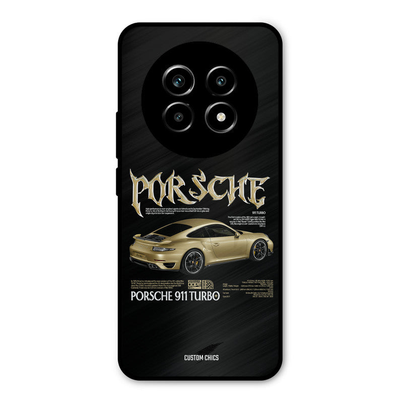 Golden Porsche Realme 13 Pro Mobile Back Cover - Car&Bike PrintShield Case