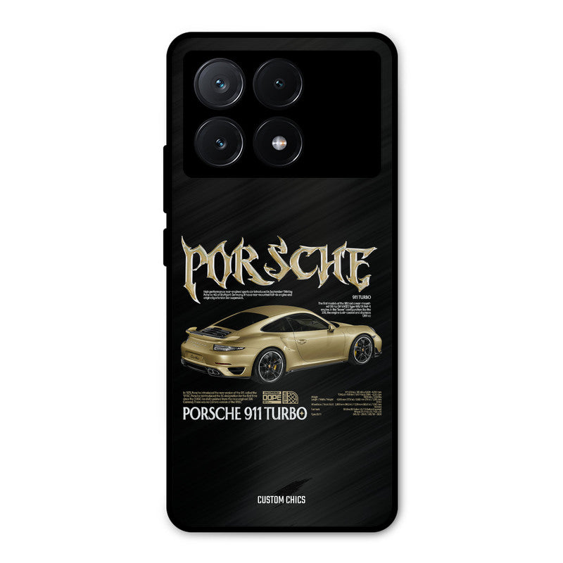 Golden Porsche Poco X6 Pro Mobile Back Cover - Car&Bike PrintShield Case