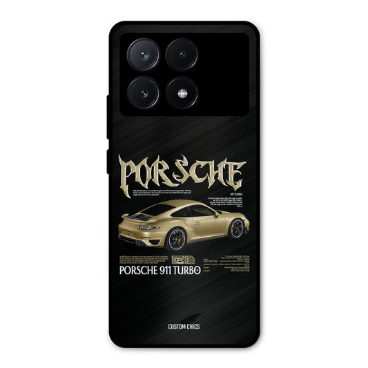 Golden Porsche Poco X6 Pro Mobile Back Cover - Car&Bike PrintShield Case
