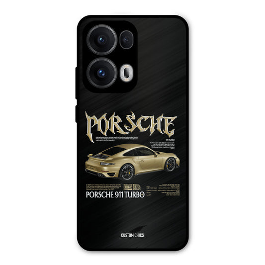 Golden Porsche Oppo Reno 13 Pro 5G Mobile Back Cover - Car&Bike PrintShield Case