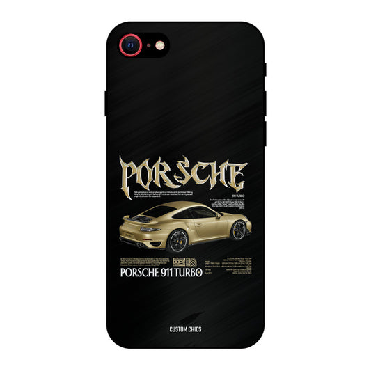 Golden Porsche iPhone SE 2020 Mobile Back Cover - Car&Bike PrintShield Case
