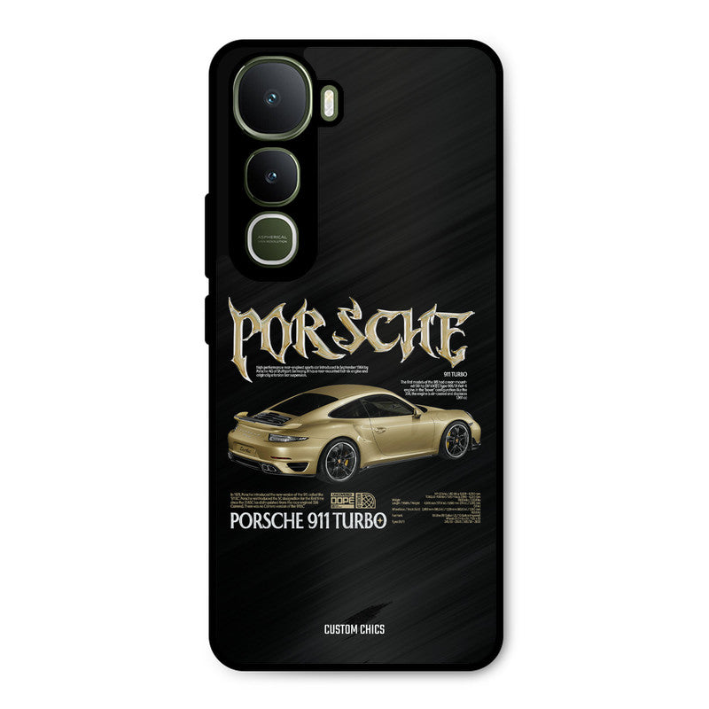 Golden Porsche Vivo Y400 Mobile Back Cover - Car&Bike PrintShield Case