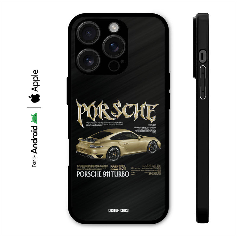 Golden Porsche Case – Premium PrintShield Mobile Cover