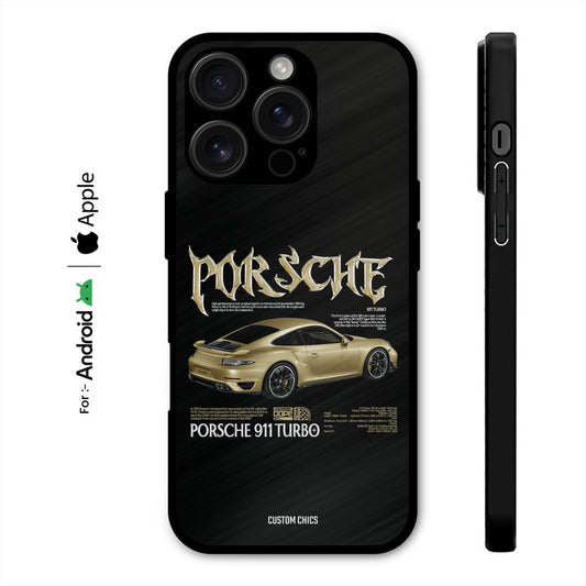 Golden Porsche Case – Premium PrintShield Mobile Cover