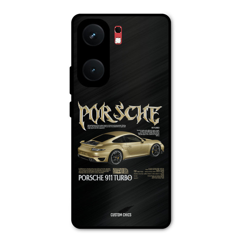 Golden Porsche iQOO Neo 9 Pro Mobile Back Cover - Car&Bike PrintShield Case