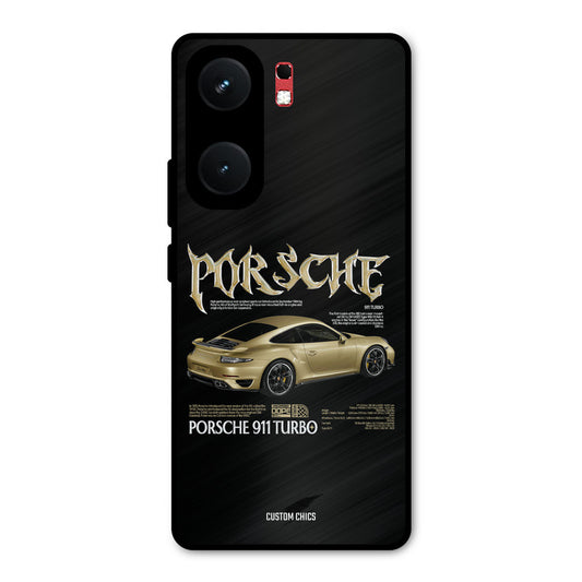 Golden Porsche iQOO Neo 9 Pro Mobile Back Cover - Car&Bike PrintShield Case