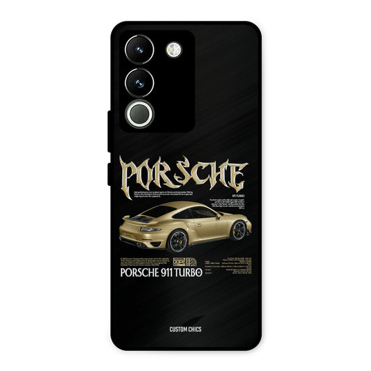 Golden Porsche Vivo Y200 Mobile Back Cover - Car&Bike PrintShield Case