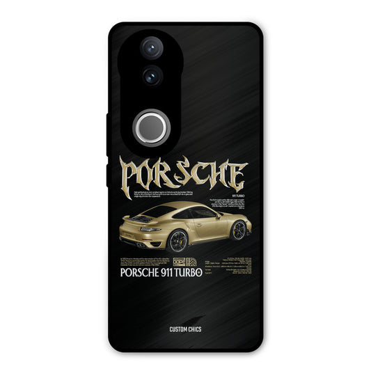 Golden Porsche Vivo V50 Mobile Back Cover - Car&Bike PrintShield Case