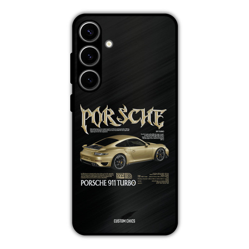 Golden Porsche Samsung Galaxy S24 Plus Mobile Back Cover - Car&Bike PrintShield Case