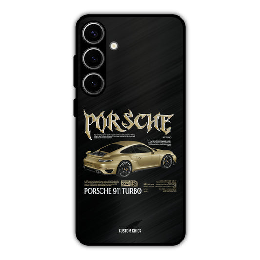 Golden Porsche Samsung Galaxy S24 Plus Mobile Back Cover - Car&Bike PrintShield Case
