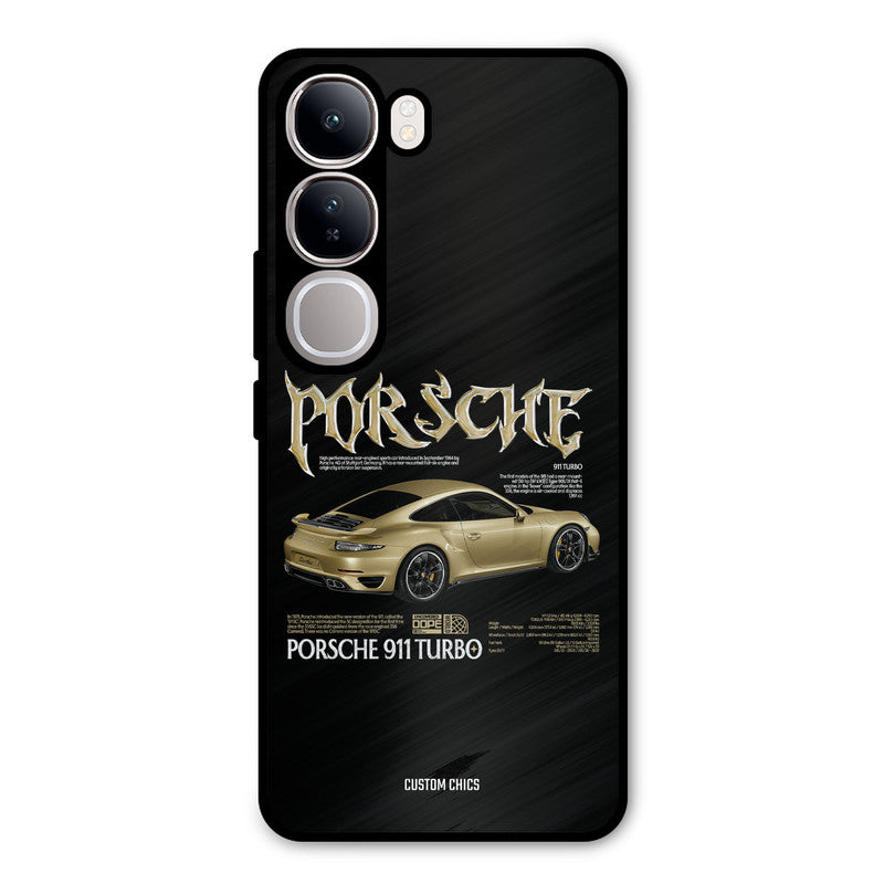Golden Porsche Vivo Y300 Mobile Back Cover - Car&Bike PrintShield Case