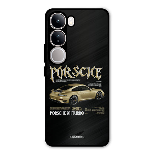 Golden Porsche Vivo Y300 Mobile Back Cover - Car&Bike PrintShield Case