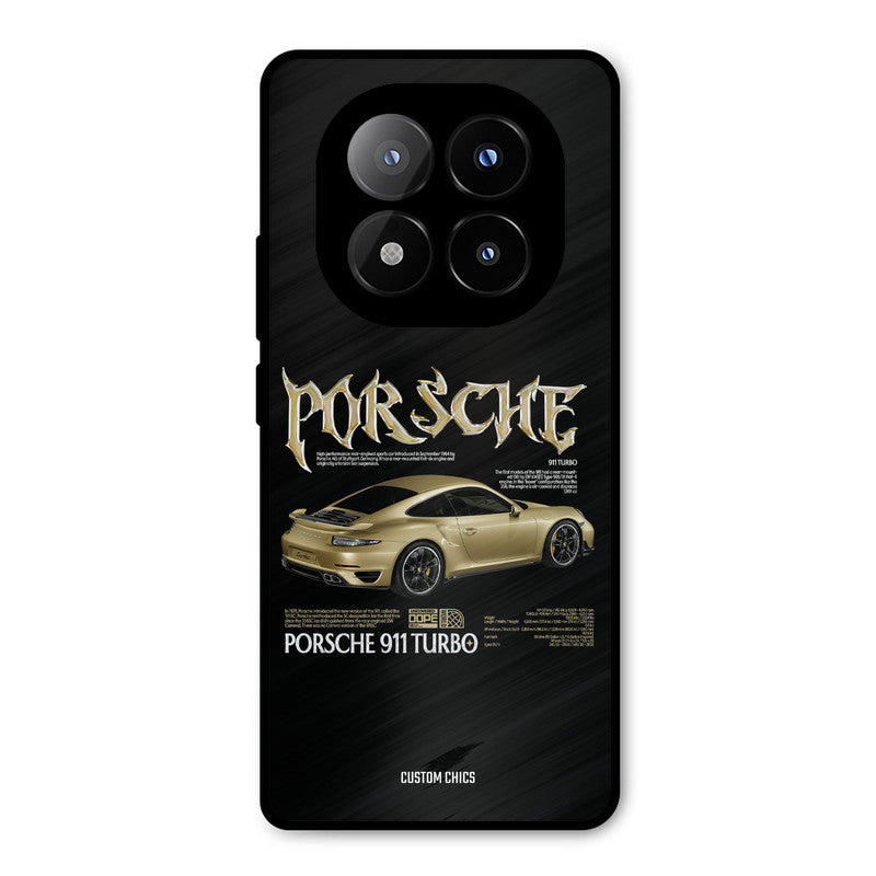 Golden Porsche Redmi Note 14 Pro Plus 5G Mobile Back Cover - Car&Bike PrintShield Case