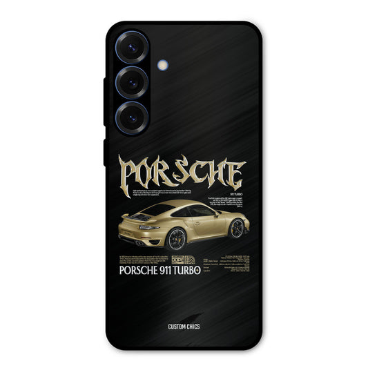 Golden Porsche Samsung Galaxy S25 Plus Mobile Back Cover - Car&Bike PrintShield Case