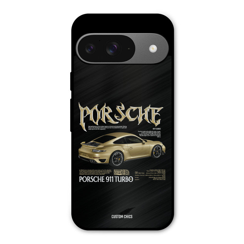 Golden Porsche Google Pixel 9 Mobile Back Cover - Car&Bike PrintShield Case