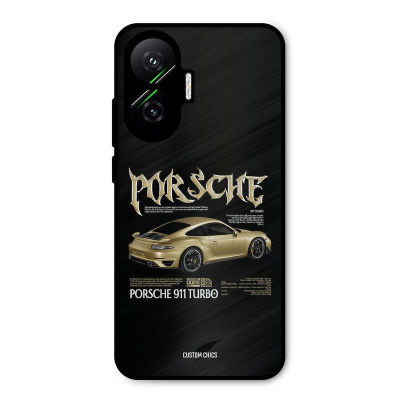Golden Porsche Poco F7 5G Mobile Back Cover - Car&Bike PrintShield Case