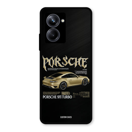Golden Porsche Realme 10 Pro Mobile Back Cover - Car&Bike PrintShield Case