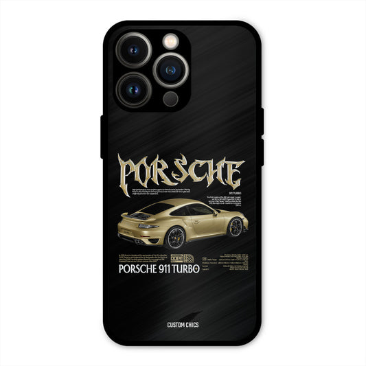 Golden Porsche iPhone 13 Pro Mobile Back Cover - Car&Bike PrintShield Case