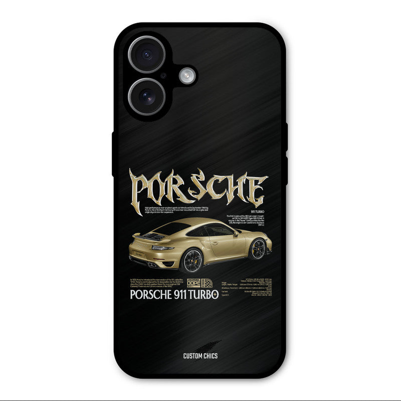 Golden Porsche iPhone 17 Mobile Back Cover - Car&Bike PrintShield Case