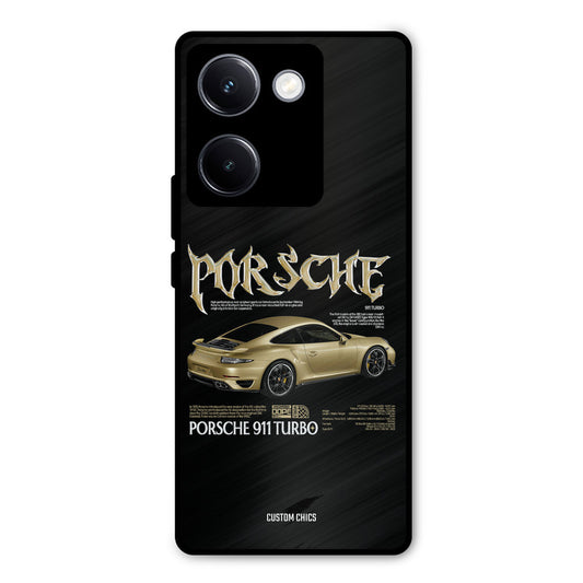 Golden Porsche Vivo Y300 Plus Mobile Back Cover - Car&Bike PrintShield Case