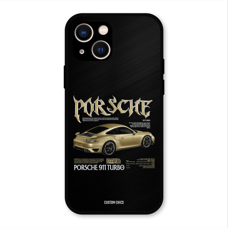 Golden Porsche iPhone 13 Mobile Back Cover - Car&Bike PrintShield Case