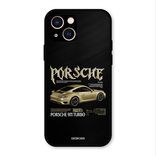 Golden Porsche iPhone 13 Mobile Back Cover - Car&Bike PrintShield Case